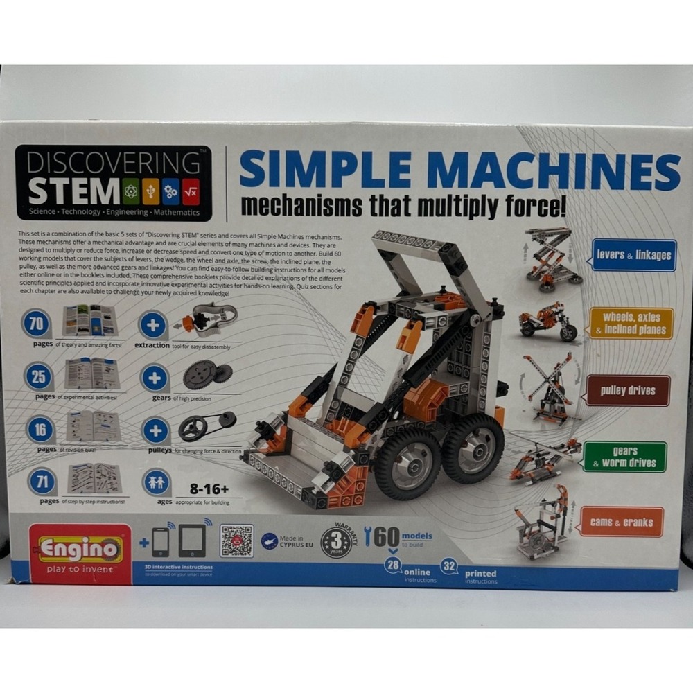 NEW Engino Discovering STEM Simple Machines Building Set 60 Models To Build READ
